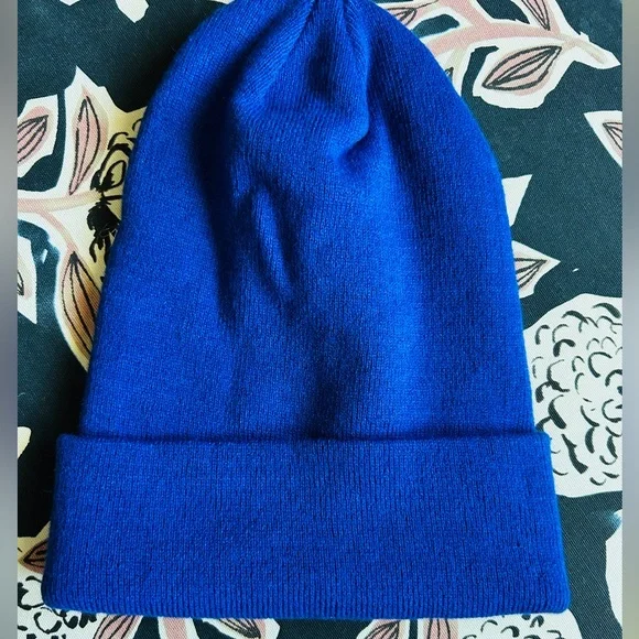 Calvin Klein Women's Foldover-Cuff Royal Blue Beanie & Scarf Set - Picture 3 of 7